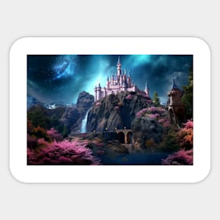 Fortress Castle Otherworldly Dimension Fantastic Landscape Surrealist Sticker